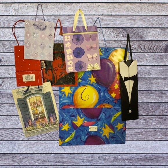 HOLIDAY GIFT BAGS -- Christmas, Easter, BDay, Varied Sizes, New/Used, Approx 40 - Picture 1 of 5